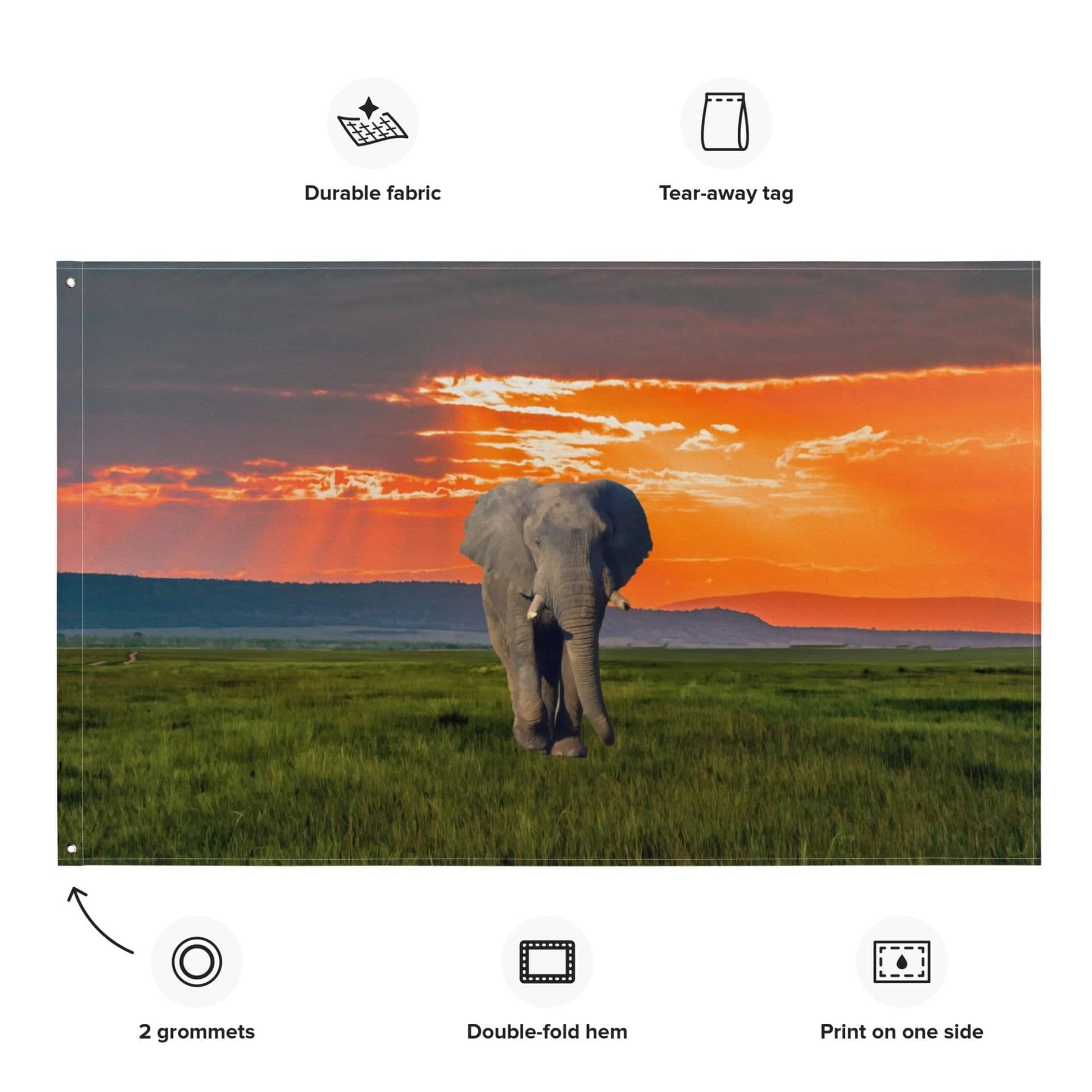 image-Elephant Art Painting Flag Tapestry