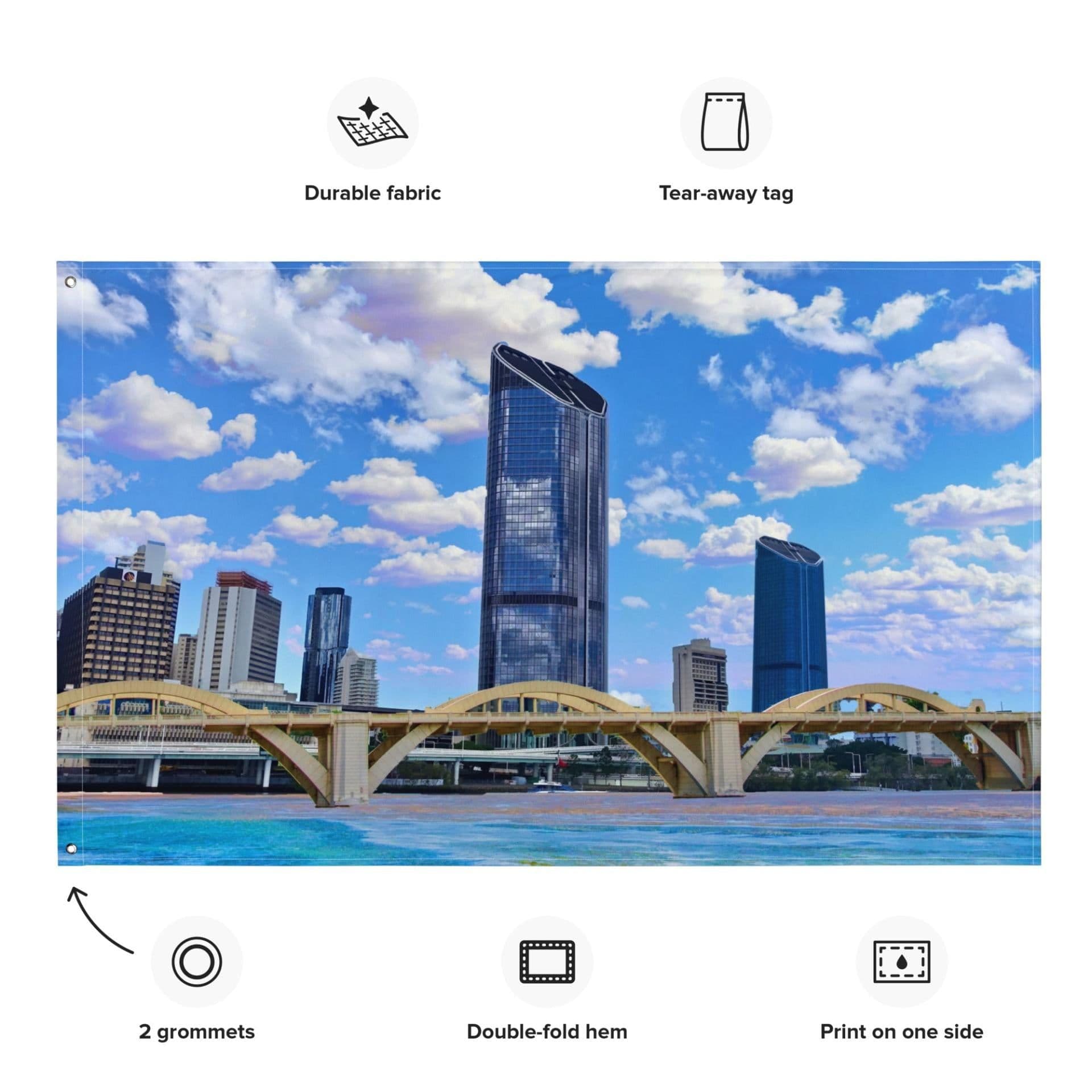 image-Brisbane River Bridge Painting Flag Tapestry