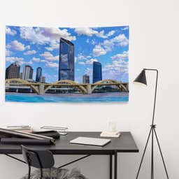 image-Brisbane River Bridge Painting Flag Tapestry