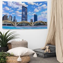 image-Brisbane River Bridge Painting Flag Tapestry