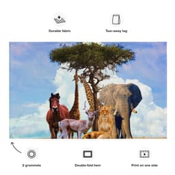 image-Animal Group Painting Flag Tapestry