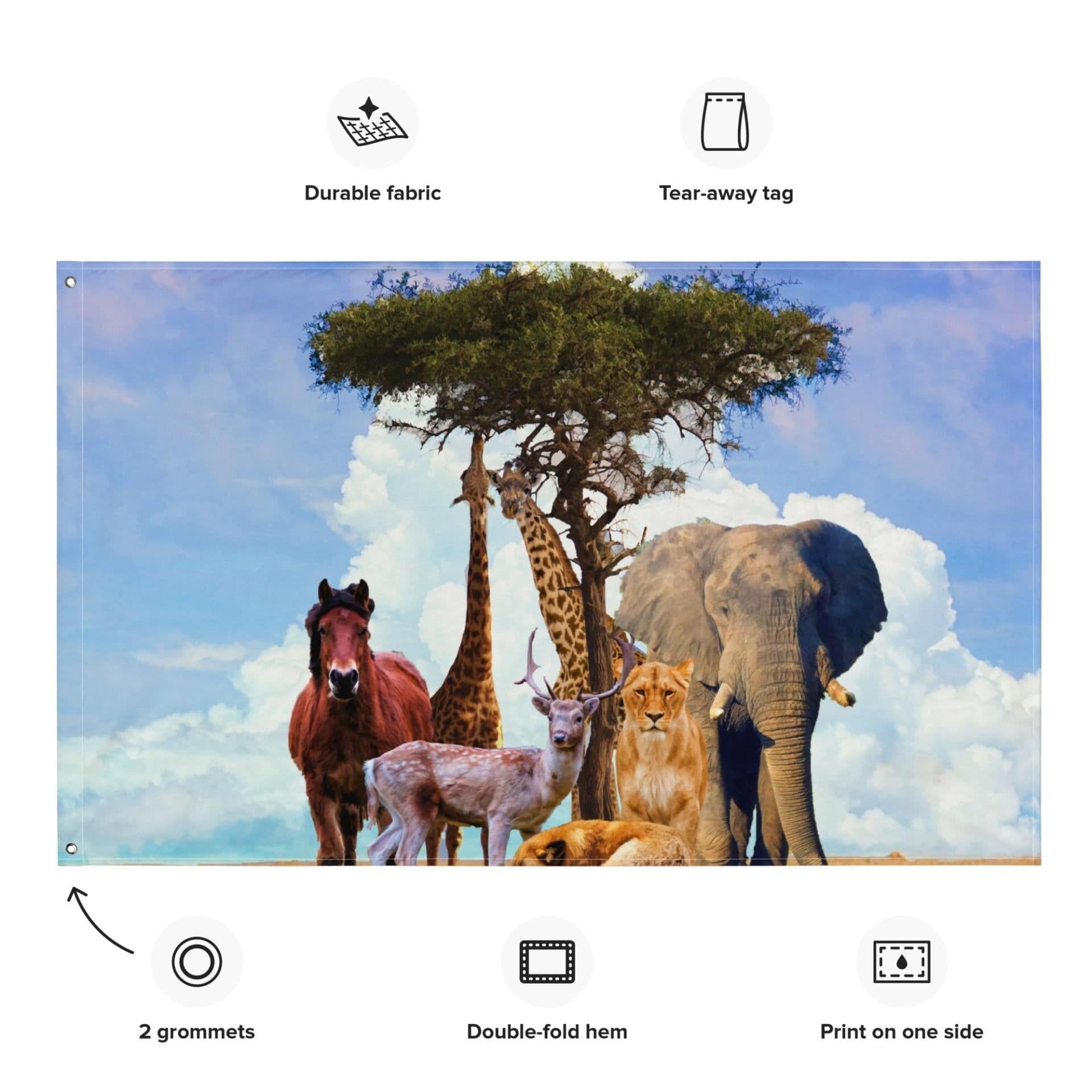 image-Animal Group Painting Flag Tapestry