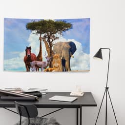 image-Animal Group Painting Flag Tapestry