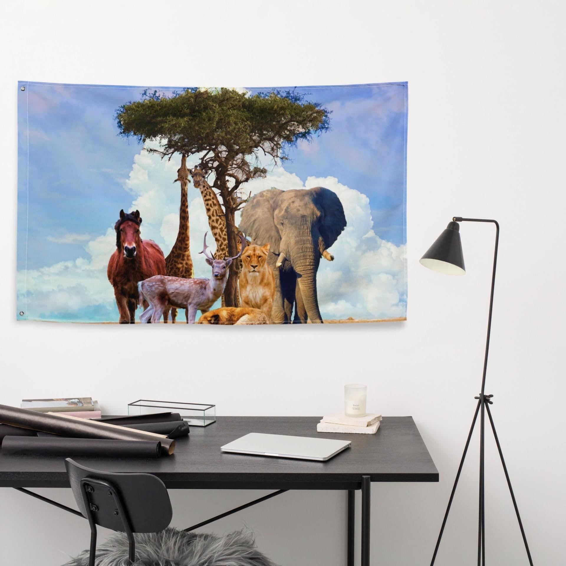image-Animal Group Painting Flag Tapestry