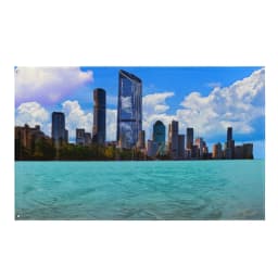 image-Brisbane Riverside Painting Flag Tapestry