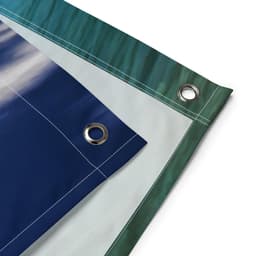 image-Green Boat Ocean Painting Flag Tapestry