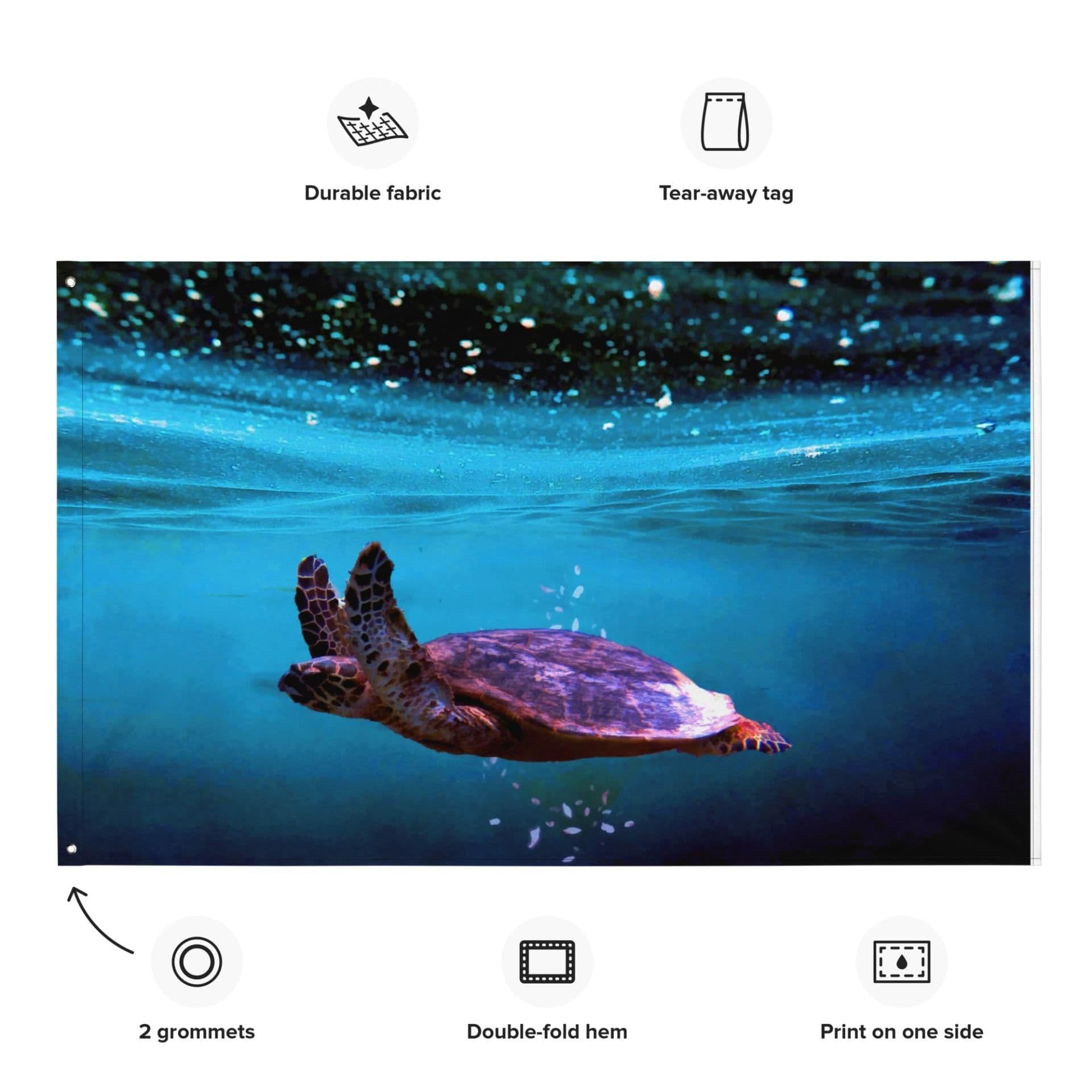 image-Sea Turtle Artwork Flag Tapestry