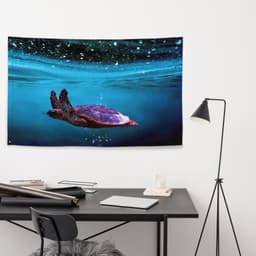 image-Sea Turtle Artwork Flag Tapestry