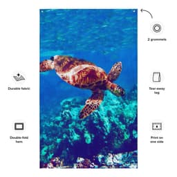 image-Sea Turtle Original Painting Flag Tapestry