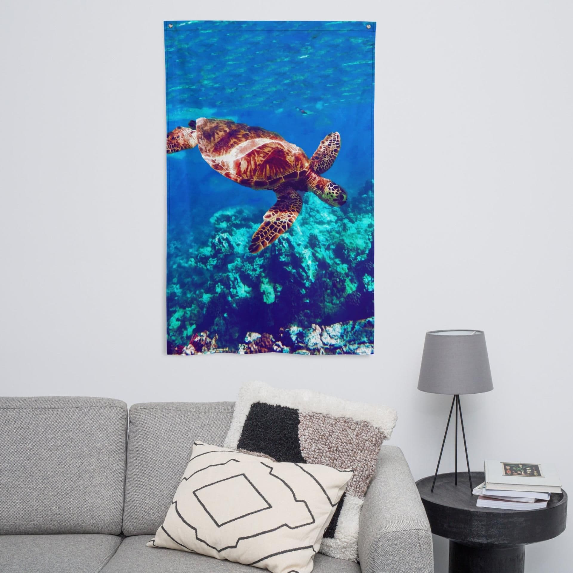image-Sea Turtle Original Painting Flag Tapestry