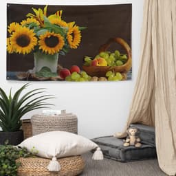 image-Sunflower Still Life Painting Flag Tapestry