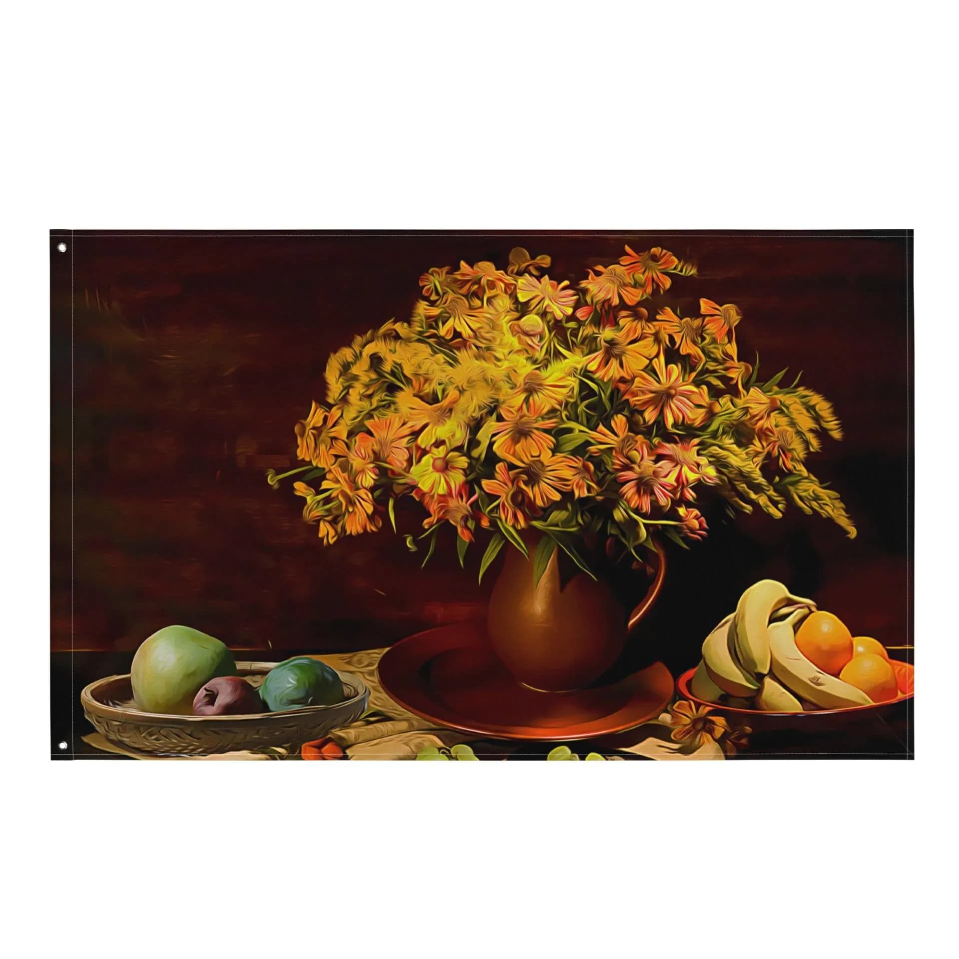 image-Still Life Fruits Painting 3 Flag Tapestry