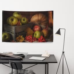 image-Still Life Pumpkin Painting Flag Tapestry