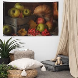 image-Still Life Pumpkin Painting Flag Tapestry