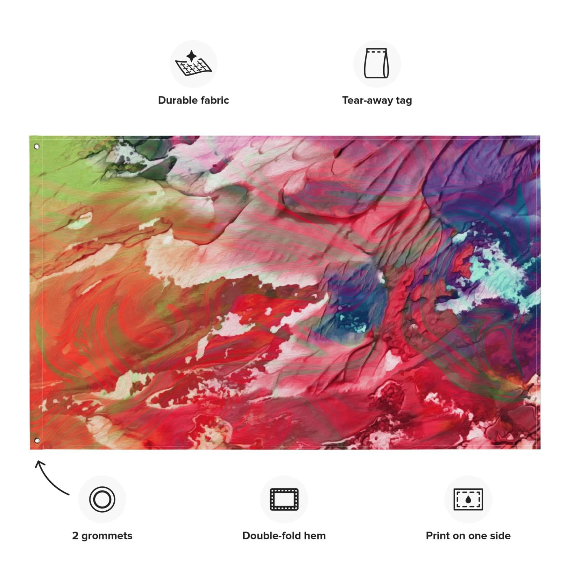 image-Colorful Abstract Painting Flag Tapestry