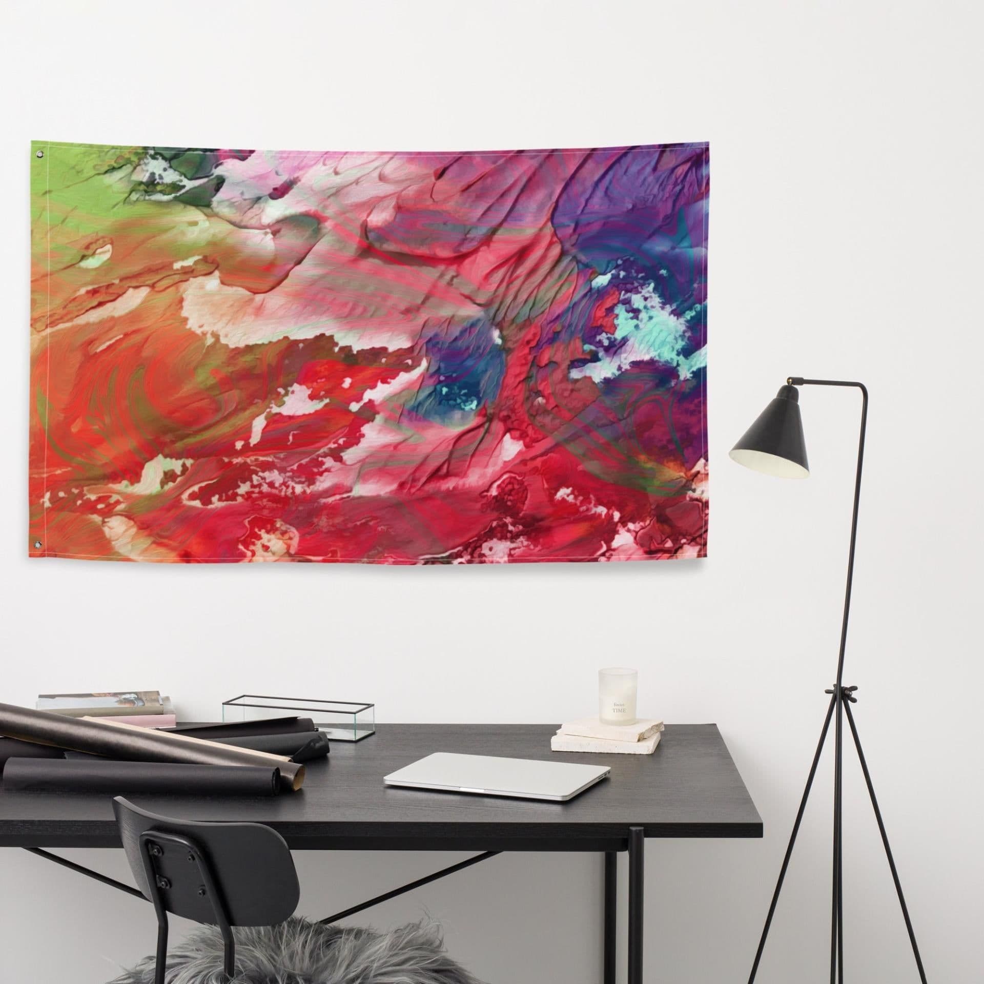 image-Colorful Abstract Painting Flag Tapestry