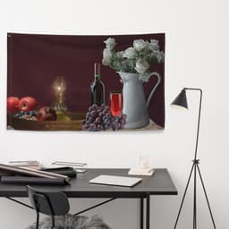 image-Still Life Wine Painting 4 Flag Tapestry