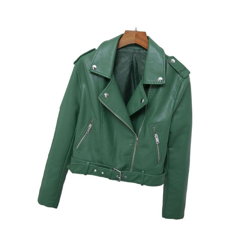 image-JELOICE PU Leather Jacket - Black Epaulet Short