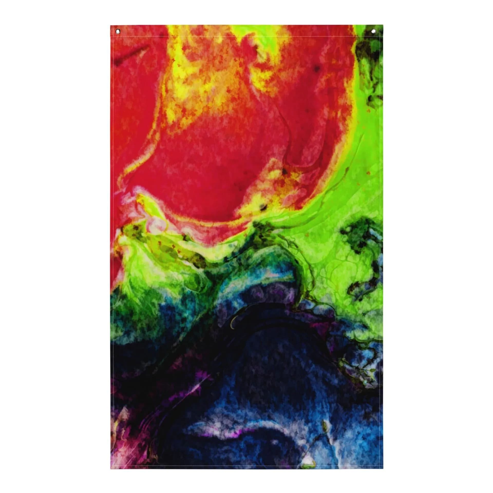 image-Green Red Abstract Painting Flag Tapestry