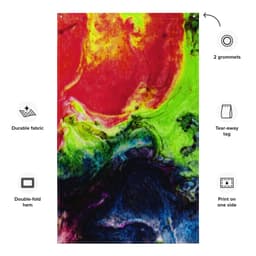 image-Green Red Abstract Painting Flag Tapestry