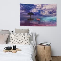 image-Red Ocean Painting Flag Tapestry