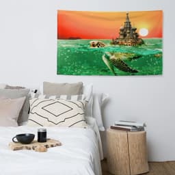 image-Tortoise Sea Flag Tapestry wall hanging