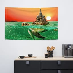 image-Tortoise Sea Flag Tapestry wall hanging