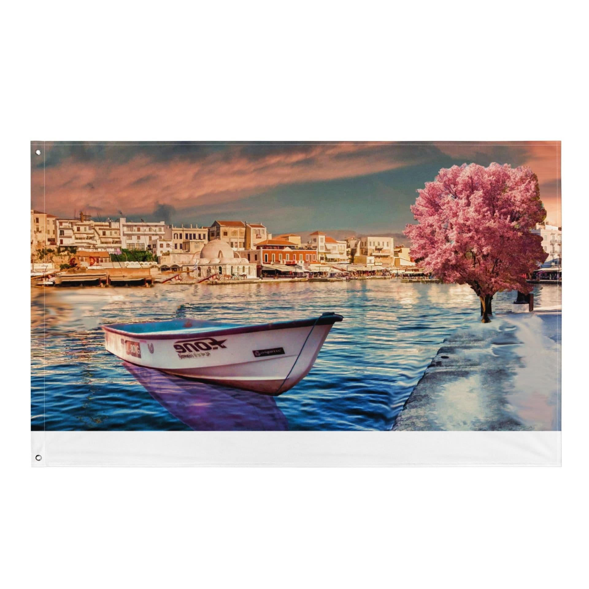 image-Tree Boat Flag Tapestry wall hanging