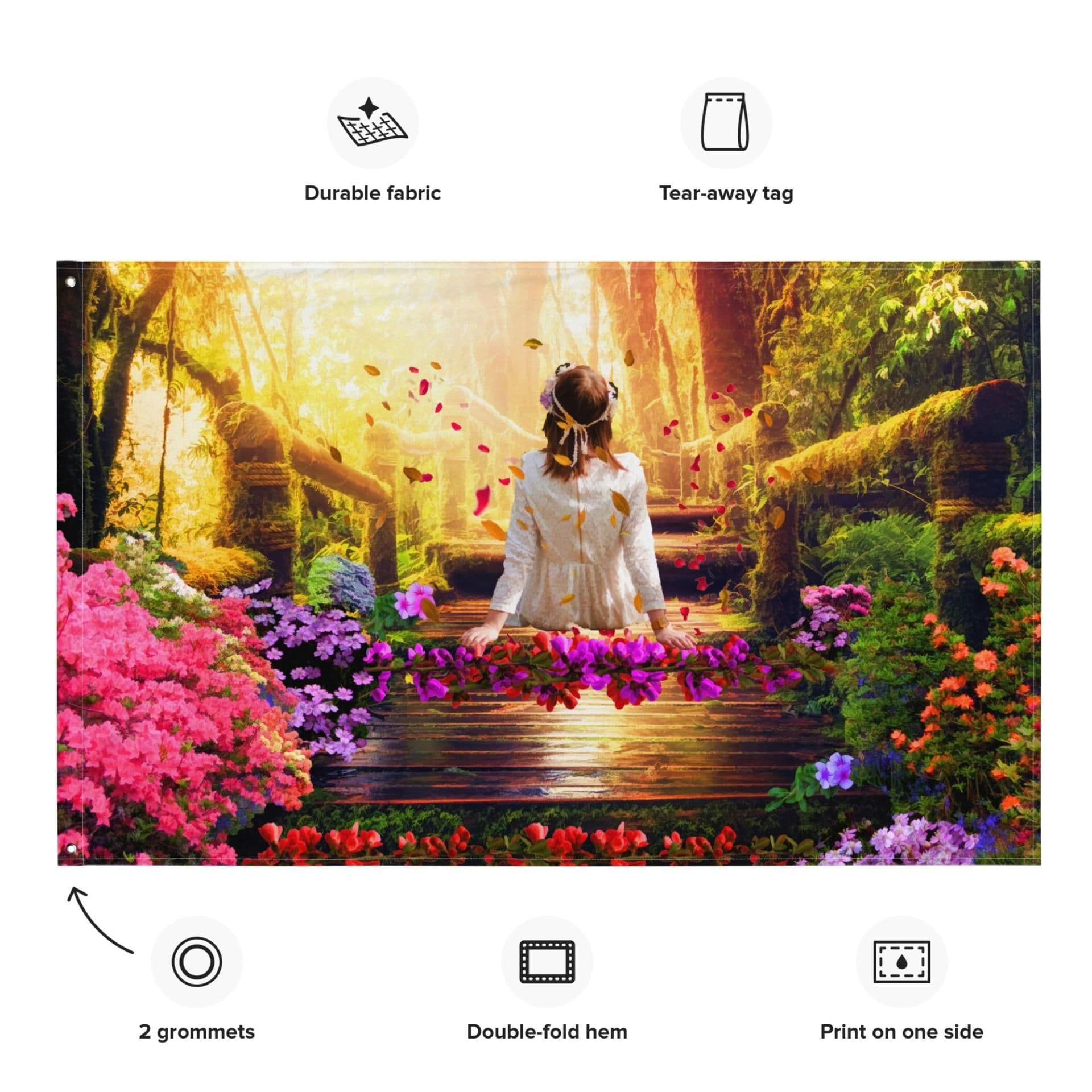 image-Think in Heaven Flag Tapestry wall hanging