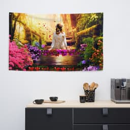image-Think in Heaven Flag Tapestry wall hanging