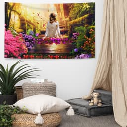 image-Think in Heaven Flag Tapestry wall hanging