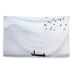image-Bird Sea Boat Lake Flag Tapestry wall hanging