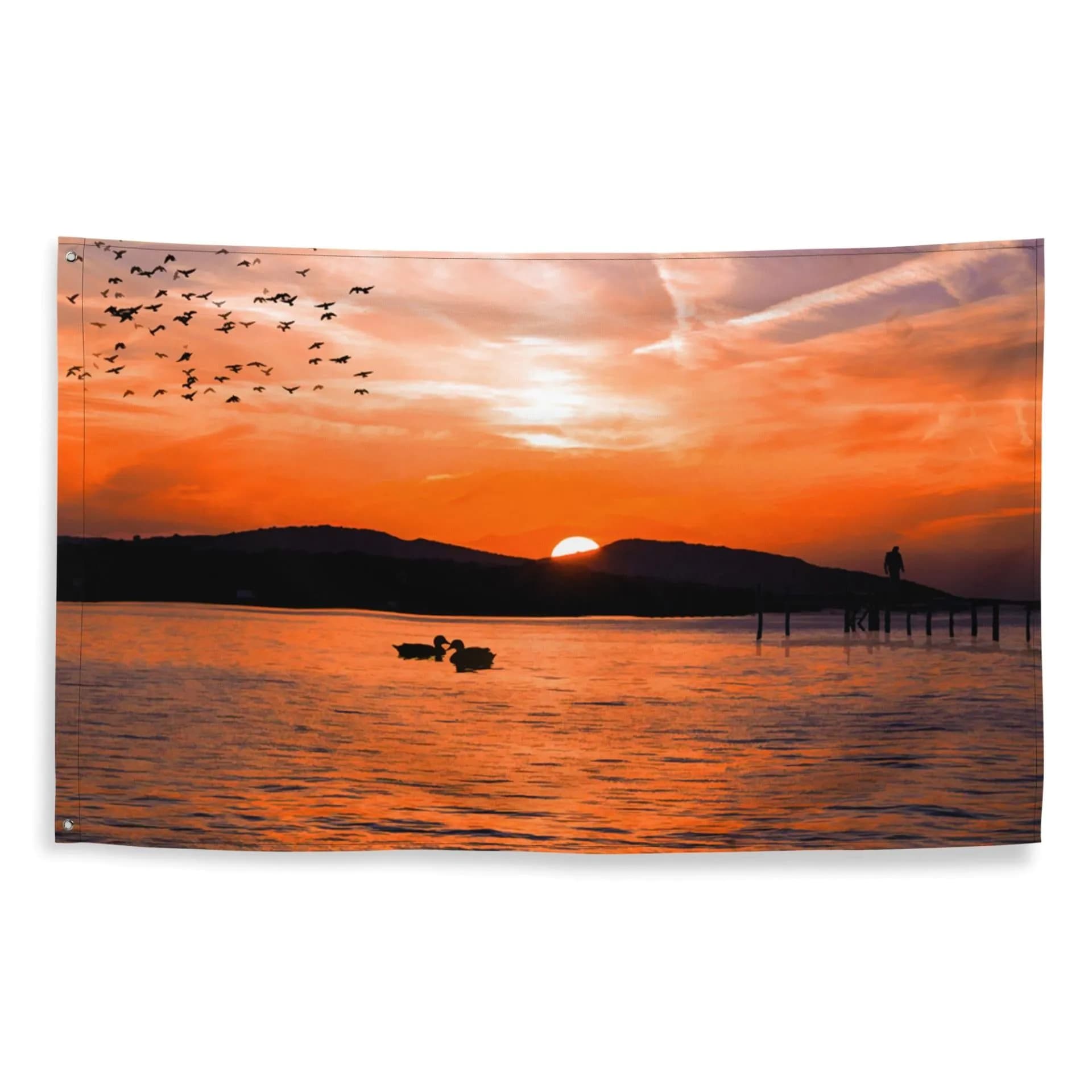 image-Love Birds Duck Flag Tapestry wall hanging