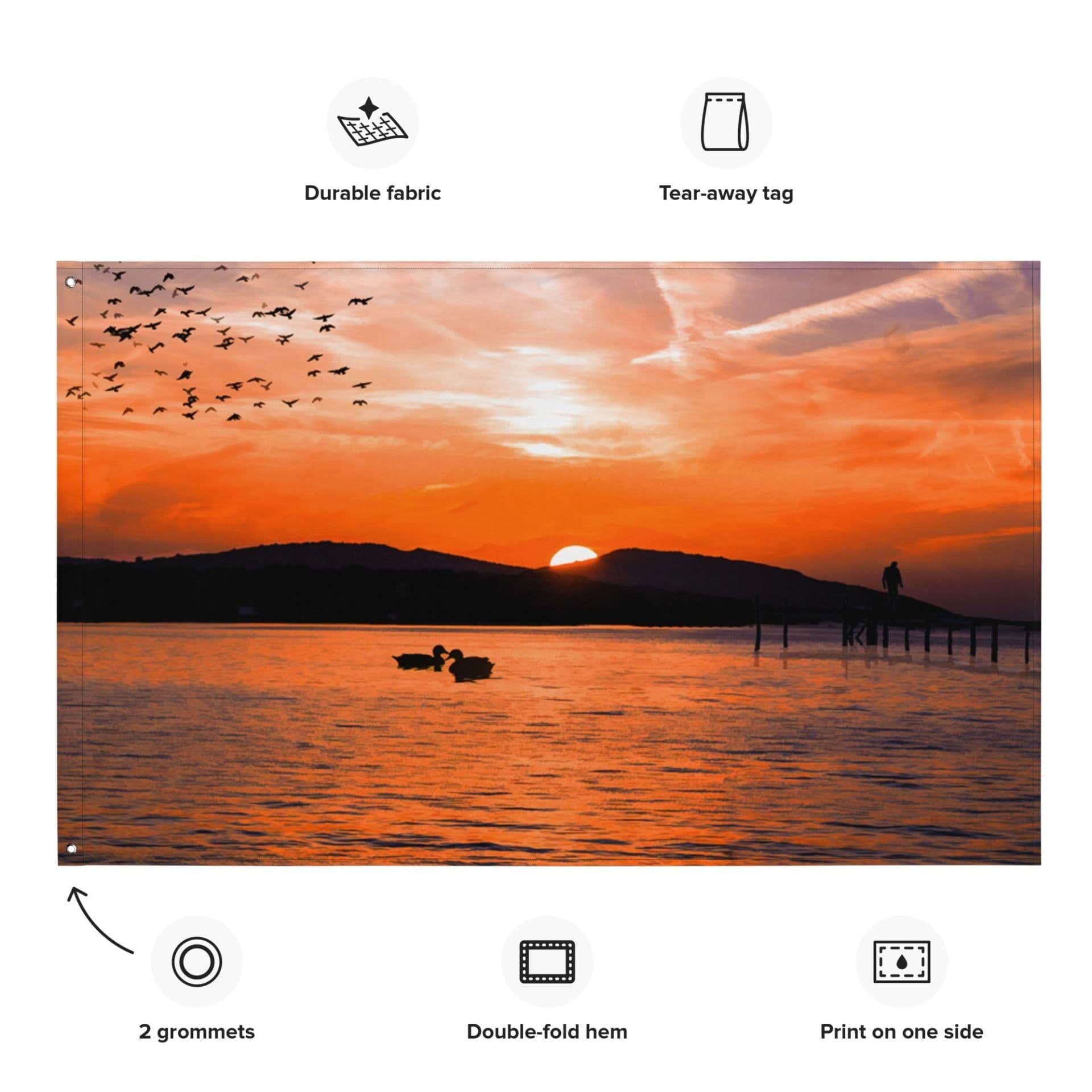 image-Love Birds Duck Flag Tapestry wall hanging