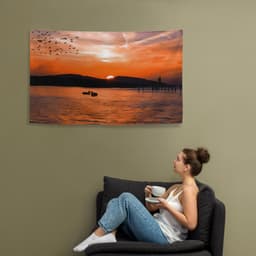 image-Love Birds Duck Flag Tapestry wall hanging