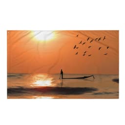 image-Fisherman in Sea Flag Tapestry wall hanging