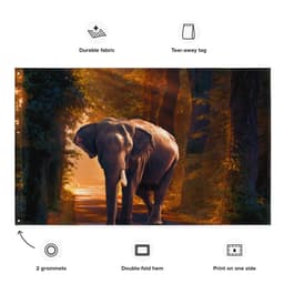 image-Elephant Flag Tapestry wall hanging