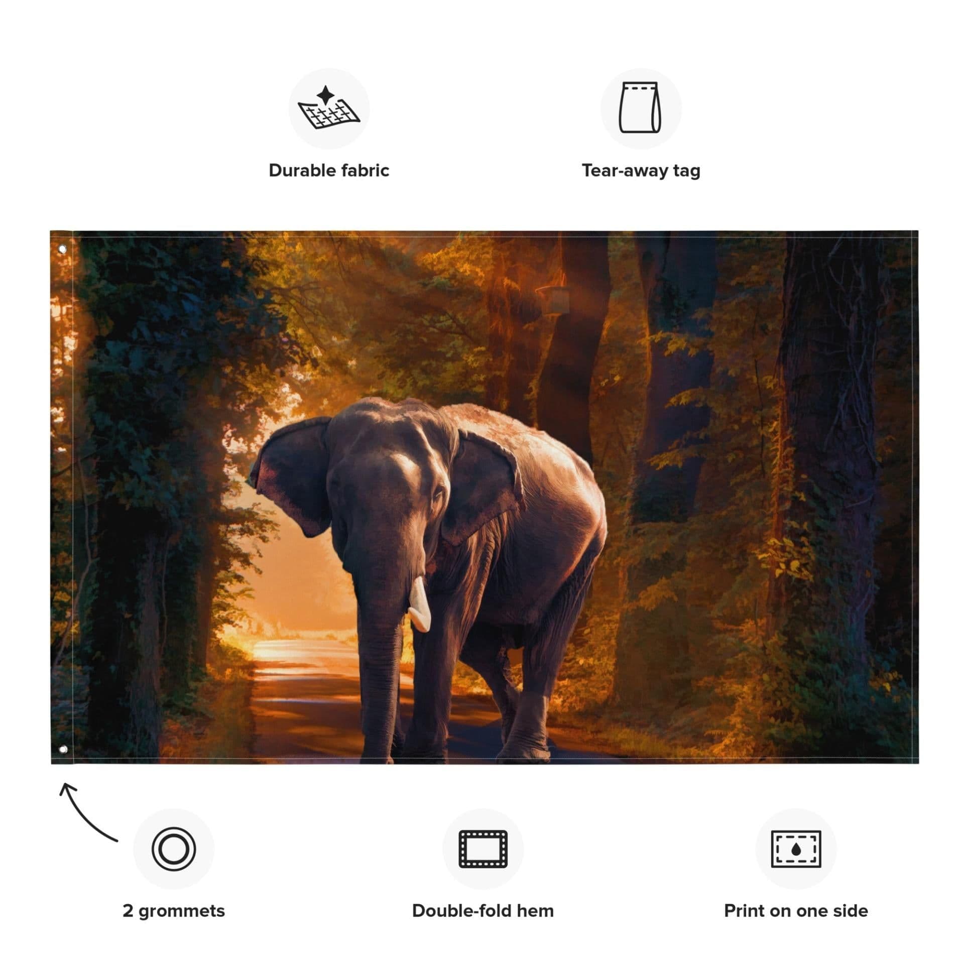 image-Elephant Flag Tapestry wall hanging