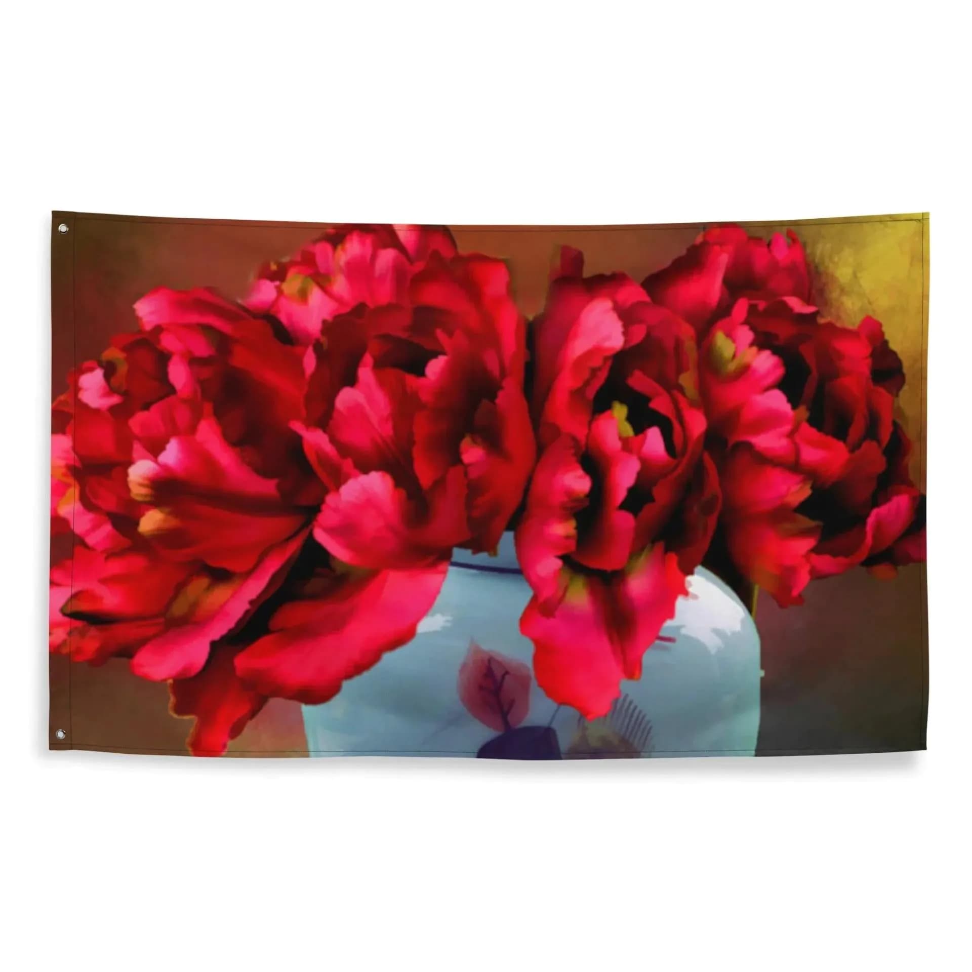 image-Red Flowers Painting Wall Hanging