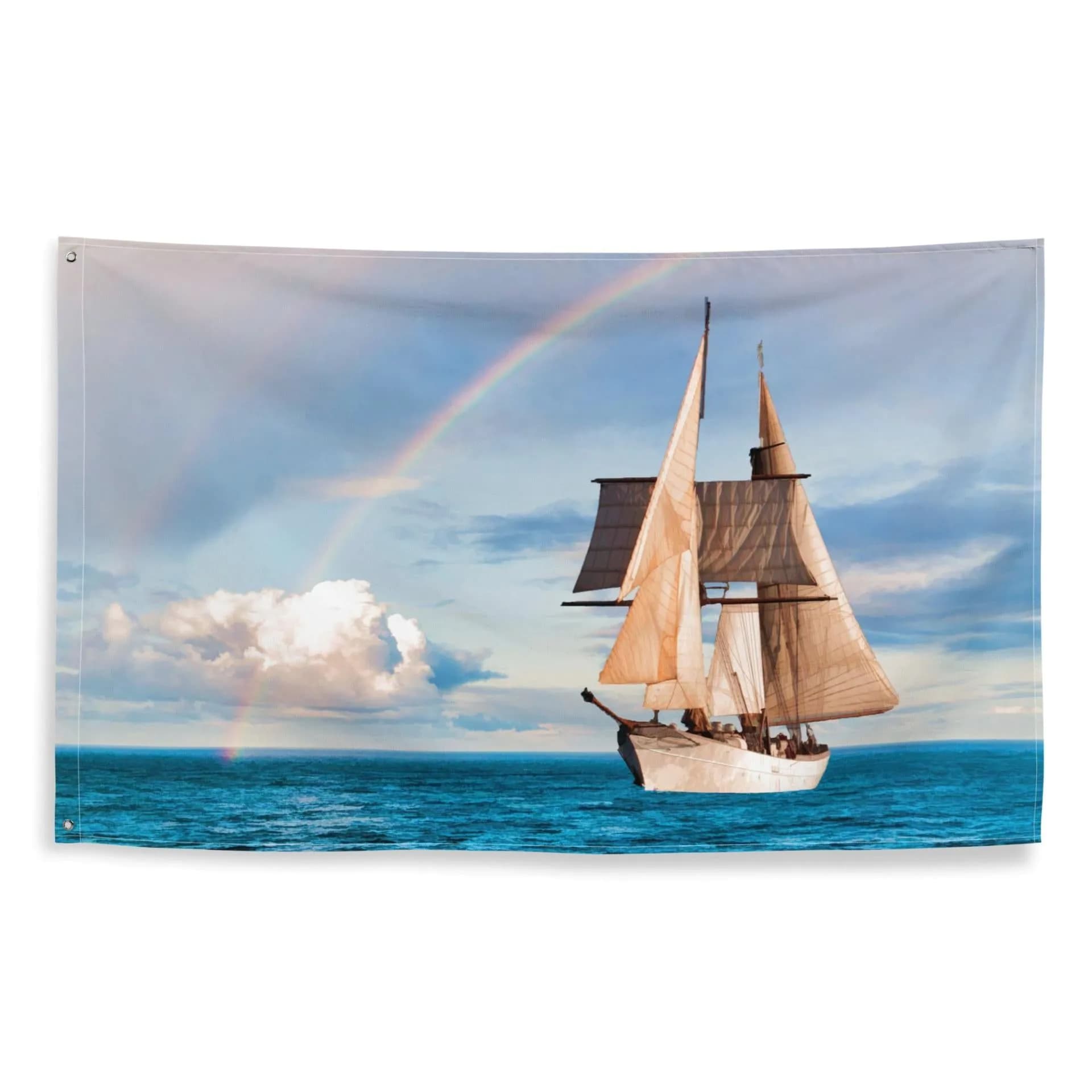 image-Sailing Ship Rainbow Flag