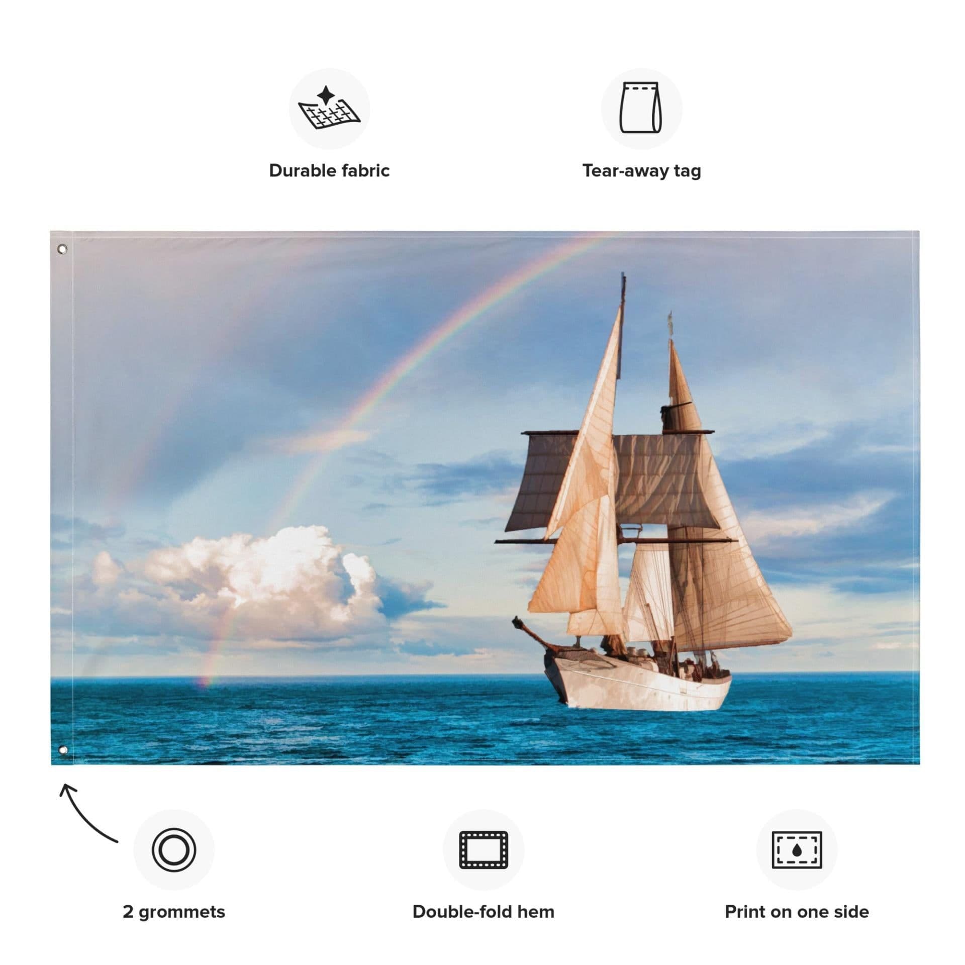 image-Sailing Ship Rainbow Flag