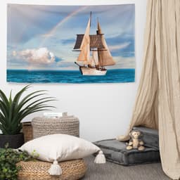 image-Sailing Ship Rainbow Flag