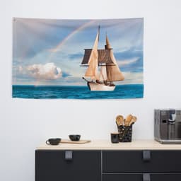 image-Sailing Ship Rainbow Flag