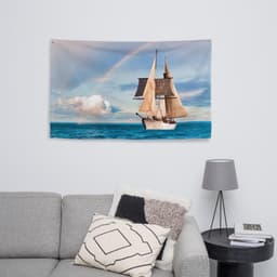 image-Sailing Ship Rainbow Flag