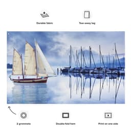 image-Sailing Ship Blue Flag