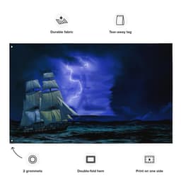 image-Sailing Ship Lightning Flag