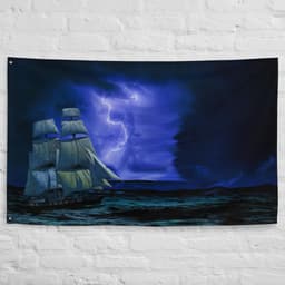 image-Sailing Ship Lightning Flag