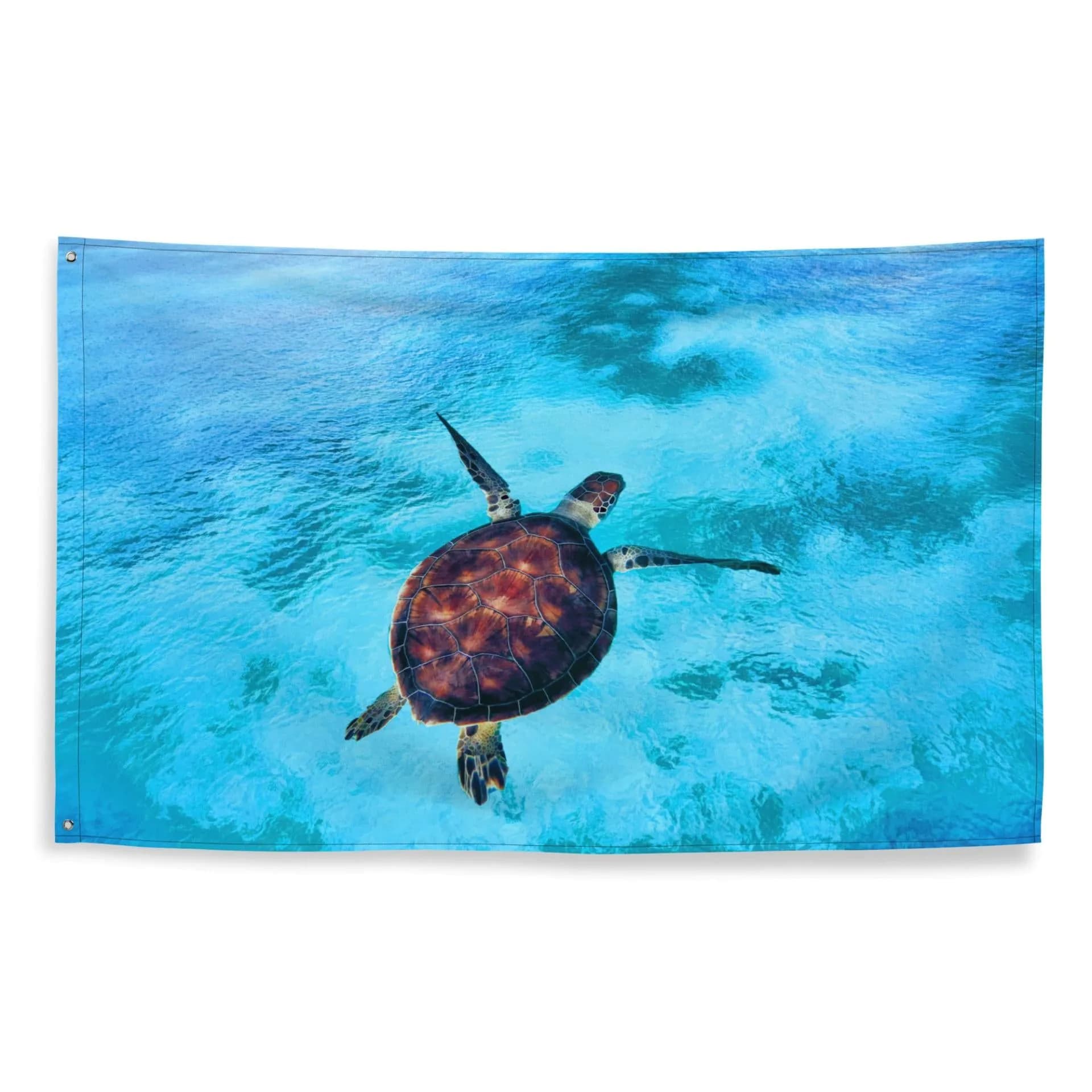 image-Sea Turtle Painting Flag Tapestry