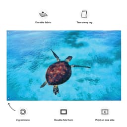 image-Sea Turtle Painting Flag Tapestry