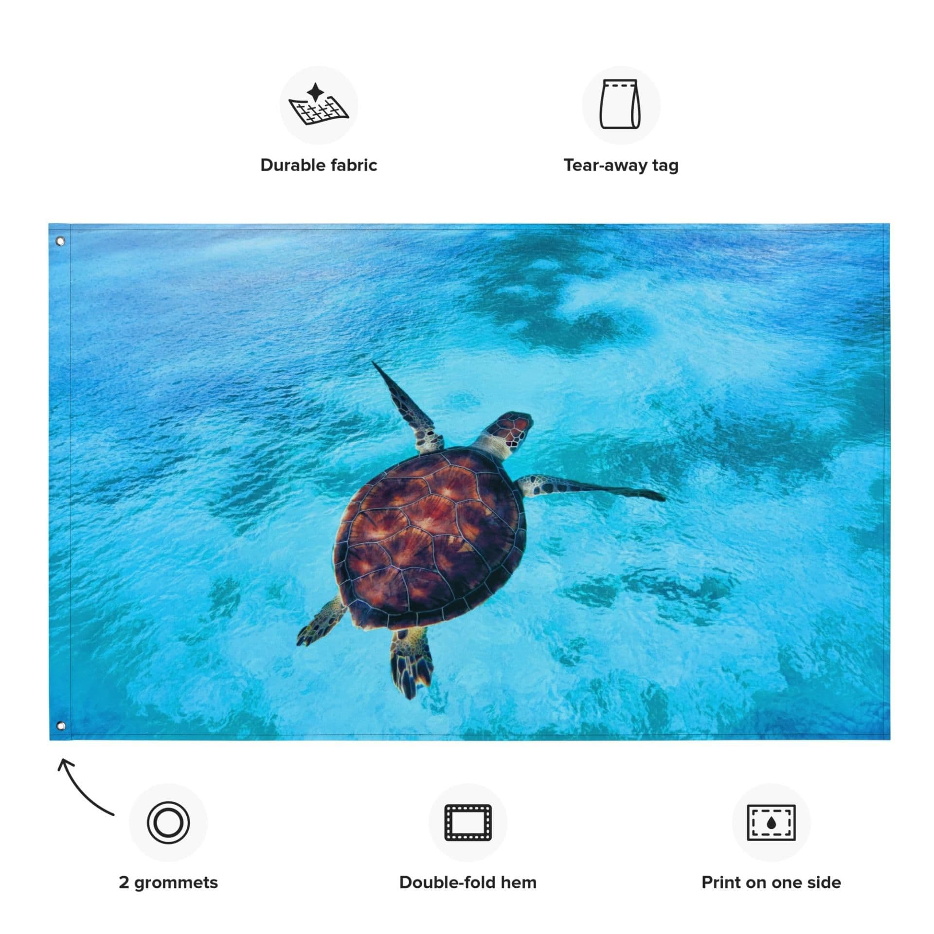 image-Sea Turtle Painting Flag Tapestry